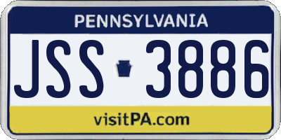 PA license plate JSS3886