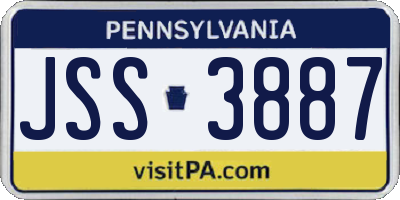 PA license plate JSS3887