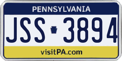 PA license plate JSS3894