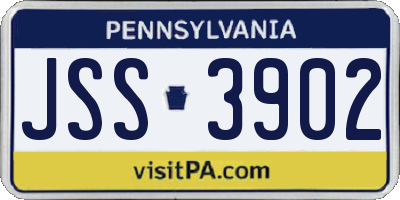 PA license plate JSS3902