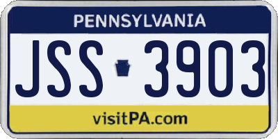 PA license plate JSS3903