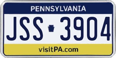 PA license plate JSS3904