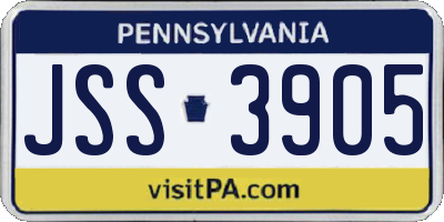 PA license plate JSS3905
