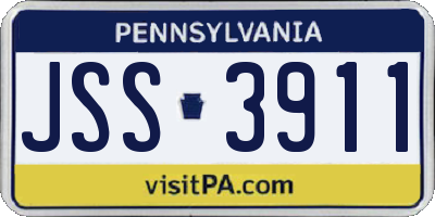 PA license plate JSS3911