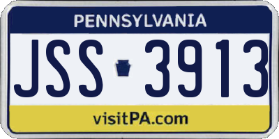 PA license plate JSS3913
