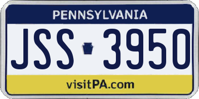 PA license plate JSS3950