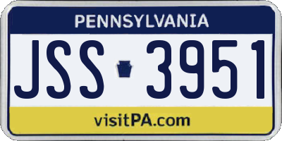 PA license plate JSS3951