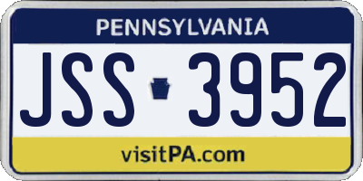 PA license plate JSS3952