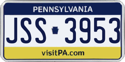 PA license plate JSS3953