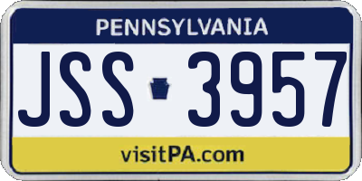 PA license plate JSS3957