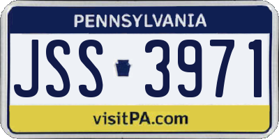 PA license plate JSS3971