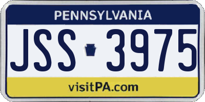 PA license plate JSS3975