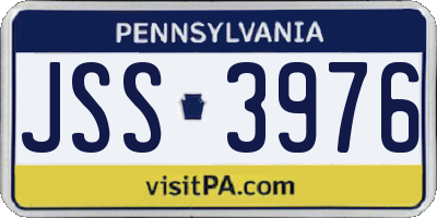 PA license plate JSS3976