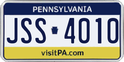 PA license plate JSS4010