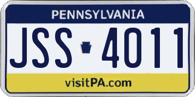 PA license plate JSS4011
