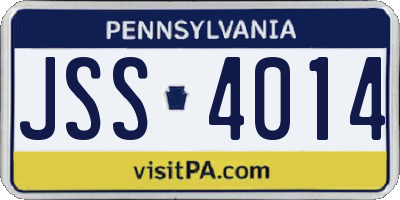 PA license plate JSS4014