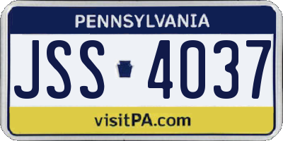 PA license plate JSS4037