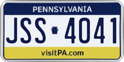 PA license plate JSS4041