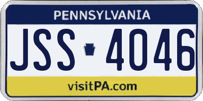 PA license plate JSS4046