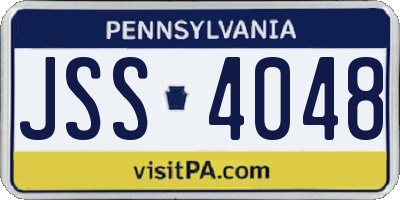 PA license plate JSS4048