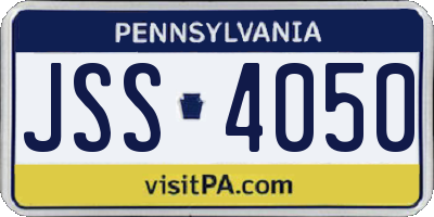 PA license plate JSS4050