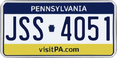 PA license plate JSS4051