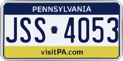 PA license plate JSS4053