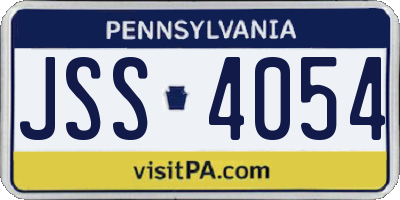 PA license plate JSS4054