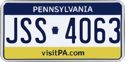 PA license plate JSS4063