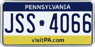 PA license plate JSS4066