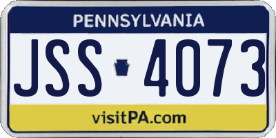 PA license plate JSS4073