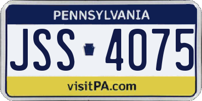 PA license plate JSS4075
