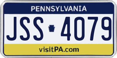 PA license plate JSS4079