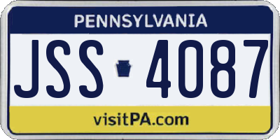 PA license plate JSS4087