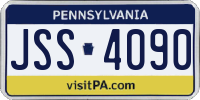 PA license plate JSS4090