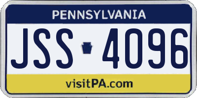 PA license plate JSS4096