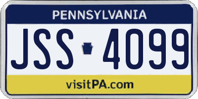 PA license plate JSS4099