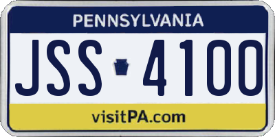 PA license plate JSS4100