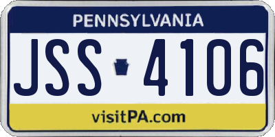 PA license plate JSS4106