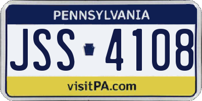 PA license plate JSS4108