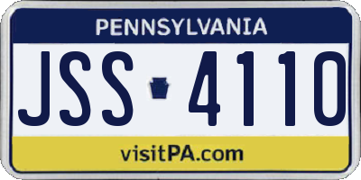 PA license plate JSS4110