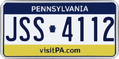 PA license plate JSS4112