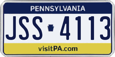 PA license plate JSS4113
