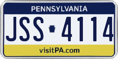 PA license plate JSS4114