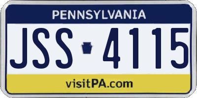 PA license plate JSS4115