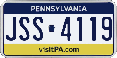 PA license plate JSS4119