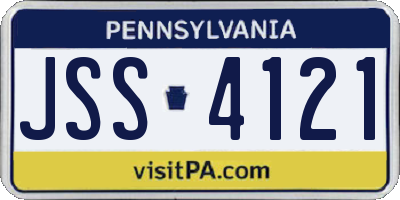 PA license plate JSS4121