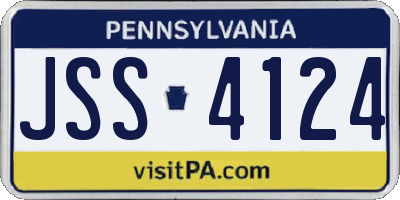 PA license plate JSS4124