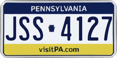 PA license plate JSS4127