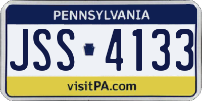 PA license plate JSS4133